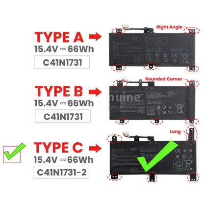 66Wh Asus C41N1731-2 Battery - Image 2