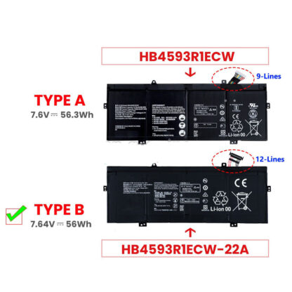 56.3Wh Huawei HB4593R1ECW Battery - Image 2