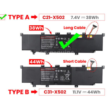38Wh Asus C21-X502 Battery - Image 2